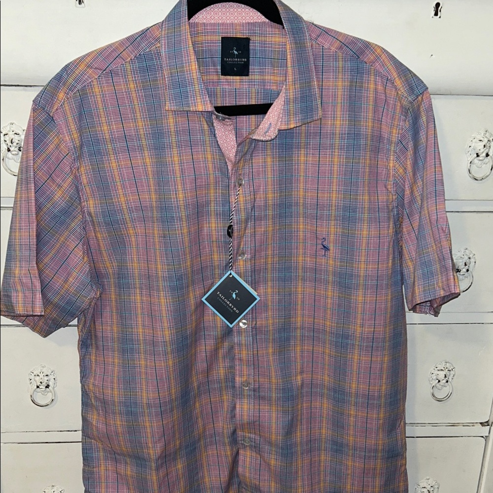 Tailorbyrd Multicolor Plaid Button Down Shirt